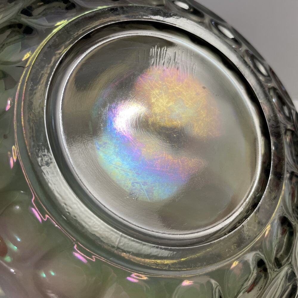 Vintage Federal Carnival Glass Bowl Colonial Smoke Yorktown Iridescent 9” - Picture 4 of 8
